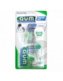 Set Ingrijire Orala, Gum, Travel Kit, pentru Gingii Sensibile, Compatibil cu Aparatul Dentar, Culoare Verde, 4 Produse