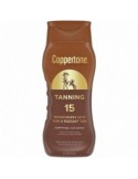 Lotiune de Corp, Coppertone, Tanning, pentru Protectie Solara, Rezistenta la Apa, cu Vitamina E, SPF 15, 237ml