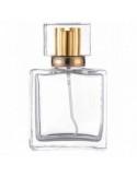 Sticla Parfum, Zamo®, cu Pulverizator Infiletabil si Capac, Transparent cu Auriu, Capacitate 50ml