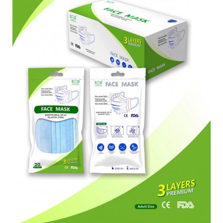 Set 10x Masti Filtrare Bacteriana si Particule, Anti-Astm, 3 pliuri, 3 straturi, BFE, PFE