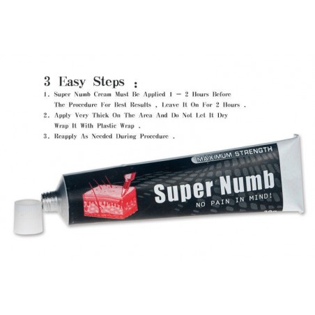 Tattoo / Cosmetic Anesthetic Cream - Super Numb 4% Lidocaine - 10gr