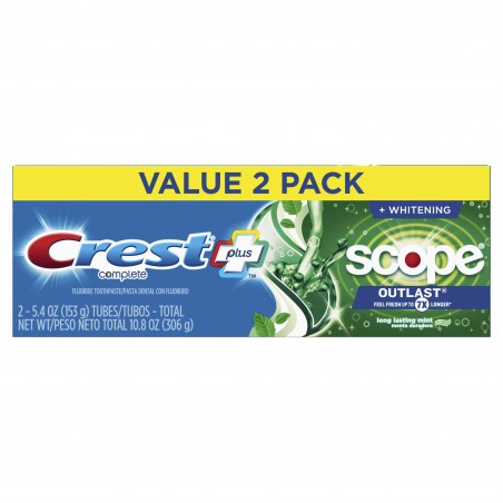 Set 2x Paste de Dinti Crest Scope Outlast + Whitening – 153gr (Double Pack)
