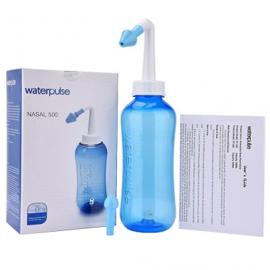 Irigator / Dus Nazal, Waterpulse, Sinucare, 300ml, Curatare Sinusuri, Decongestie Nazala, Culoare Albastra