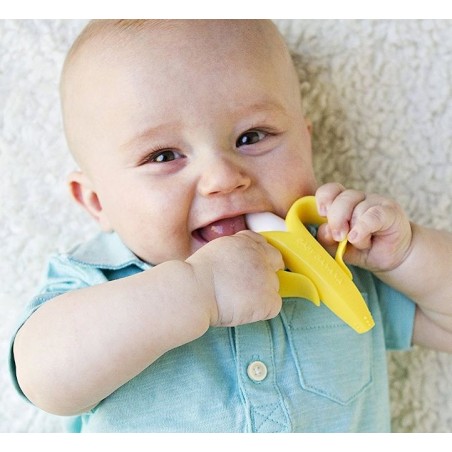 Periuta de Dinti pentru Bebelusi (3-12 luni), forma Banana, Educativa si Calmanta pentru Dentitie