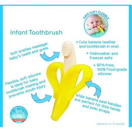 Periuta de Dinti pentru Bebelusi (3-12 luni), forma Banana, Educativa si Calmanta pentru Dentitie