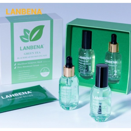 Kit 3-in-1, Curățare Profundă, LANBENA, pentru Puncte Negre, Pori, Curățare Acnee, Efect Netezire, 17ml