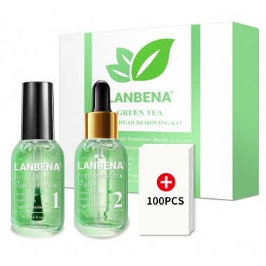 Kit 3-in-1, Curățare Profundă, LANBENA, pentru Puncte Negre, Pori, Curățare Acnee, Efect Netezire, 17ml