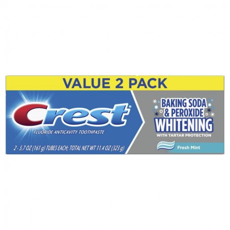 Set 2x Paste de Dinti Crest Baking Soda + Peroxide 161 – Super XXL (Dual Pack)
