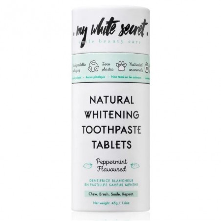 Pachet 60 Tablete Masticabile Pastă de Dinți pentru Albire – My White Secret (fără fluor) – 45gr