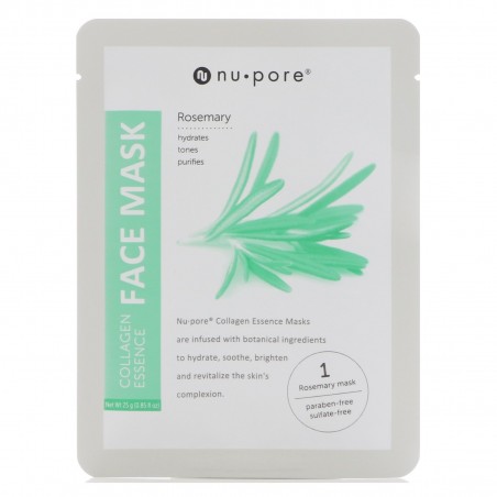 Nu-Pore - Face Mask Set with Collagen, Pomegranate and Rosemary, 2 masks, 25gr each