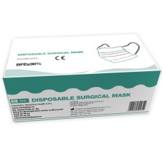 Set of 50x Adult, Single-Use, Medical, Type II R, Nonsterile, 3-fold, 3-layer, with Metal Nose Clip 2