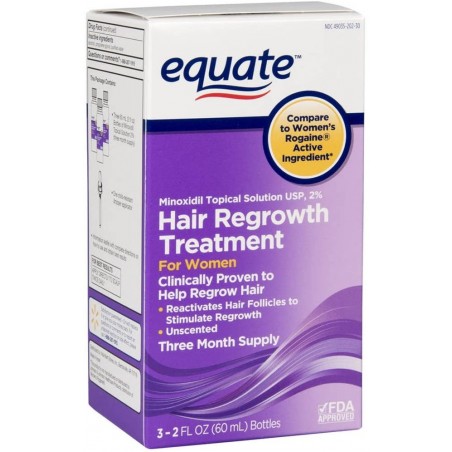 Solution 2% Minoxidil - Equate - Treatment 3 Months - 180ml