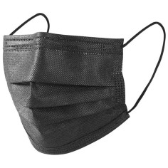 Set of 50x Adult, Single Use, Medical Type I Masks, 3-ply, 3-layer, with Metal Nose Clip, Black