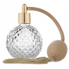 Perfume Bottle, with Screw-on Sprayer and Cap, Capacity 90ml, Vintage Model, Cream
