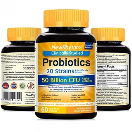 Probiotice NewRhythm - 50 Miliarde - 20 de tulpini - 60 capsule