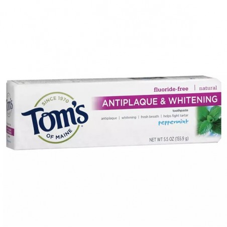 Toothpaste without Fluoride - Tom's Of Maine - Antiplaque & Whitening - 155gr