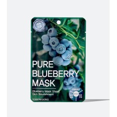 Face Care Mask, Tosowoong, Pure Blueberry, with Blueberry Extract, Revitalizing and Illuminating Effect, 23gr