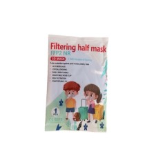 Set of 10x FFP2 Masks for Children, Flexible Nose Clip, 4 Layers, 2-6 Years, Hello Kitty 2
