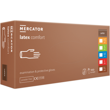 Box of 100x Latex Gloves, Mercator,...