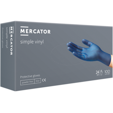 Box of 100x Vinyl Gloves, Mercator,...