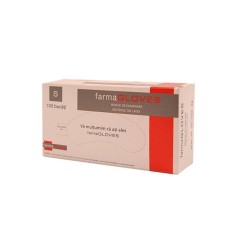 Box of 100x Latex Gloves, Farma Gloves, Disposable, Single Use, Powdered, White