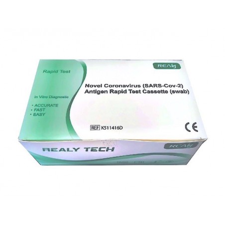 Set 25x Teste Rapide COVID-19, Realy Tech, Antigen, Recoltare Nazo-Faringiana, Rezultat in 10 min, Pentru Uz Profesional