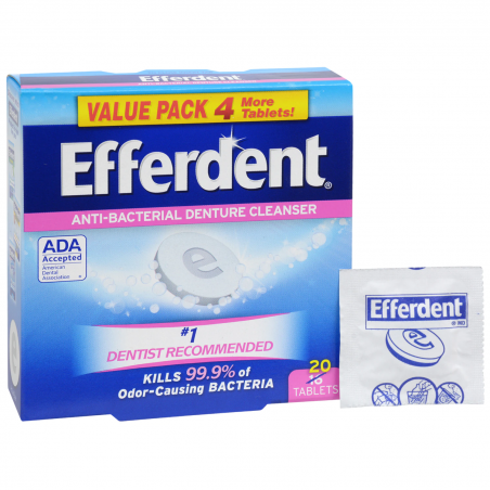 Tablete Efervescente, Efferdent, pentru Curatarea Protezei Dentare, Antibacteriene, 20 buc