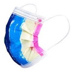 Set of 50x Children's Masks, Single Use, Medical, Type IIR, Disposable, 3 folds, 3 layers, Metal Nose Clip, Rainbow model