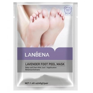 Foot Mask, Lanbena, Foot Mask, Smoothing and Regenerating Effect, 60min Effect, 1 Pair, 40gr