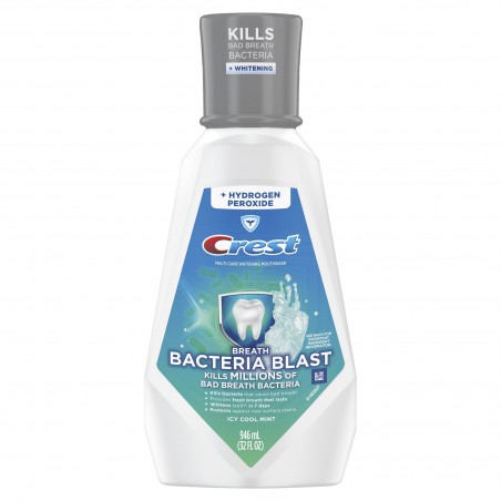 Mouthwash, Crest, Bacteria Blast, Fresh Breath and Teeth Whitening, 946ml