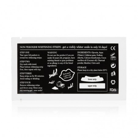 My White Secret Teeth Whitening Strips from Activated Carbon, peroxide-free, Vegan Friendly, Box of 14 Sachets