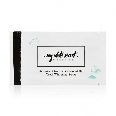 My White Secret Teeth Whitening Strips from Activated Carbon, peroxide-free, Vegan Friendly, Box of 14 Sachets