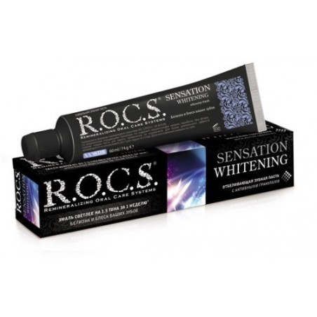 Toothpaste, ROCS, Sensation Whitening, for Teeth Whitening, without Fluorine, tube 74 gr
