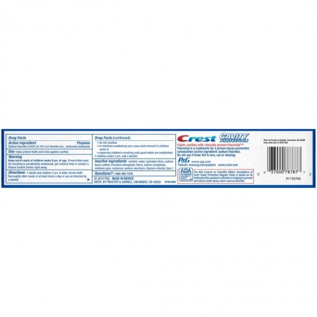  Pasta de Dinti Crest Cavity Protection XL – 181gr