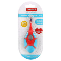 Periuta de Dinti si Inel Dentitie pentru Bebelusi, Brush Buddies, Toddler, Masaj pentru Gingii, fara BPA, Rosie