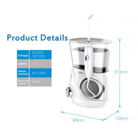 Dus Bucal, Waterpulse V660, 5x Varfuri, 1400 psi, 12x Trepte Presiune, Rezervor 700ml, Alimentare 110-220V