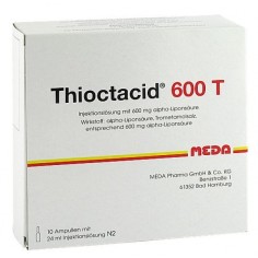 Supplement, Meda, Thioctacid 600T, Antioxidant Effect, 10 ampoules x 24ml