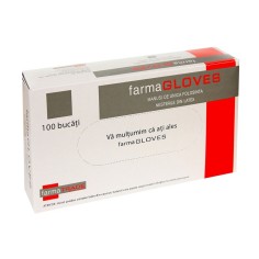 Cutie 100x Manusi Latex, Farma Gloves, Unica Folosinta, Texturate, Pudrate, Albe, Marimea XL