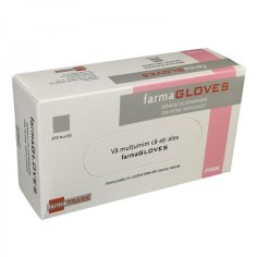 Cutie 100x Manusi Nitril, Farma Gloves, Texturate, Nepudrate, Roz, Marimea XS
