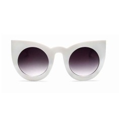 Ochelari de Soare, Zamo, Rimini Verano, Protectie UV400, Model Cateye, Rama Alba, Lentile Negre