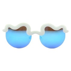 Ochelari de Soare, Zamo, Australian White Waves, Protectie, UV400, Model Valuri, Rama Alb, Lentile Albastre
