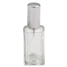 Perfume bottle, Zamo, with screw-on atomizer and silver cap, 50ml capacity