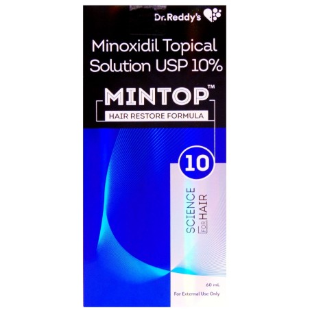Solutie, Dr. Reddy's, MinTop, impotriva Caderii Parului, Minoxidil 10%, Pipeta si Pulverizator Incluse, Tratament 1 Luna, 60ml