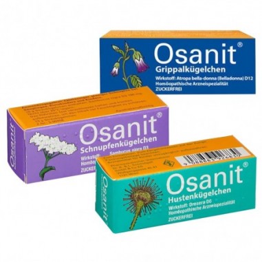 Pachet tratament homeopat impotriva gripei si racelii Osanit: Osarhin 7.5gr si Osatuss 7.5gr si Osanit grippalkugelchen 7.5gr