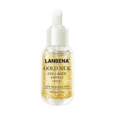 Ser, Lanbena, Gold Silk, Collagen Ampoule, Colagen de Matase din Aur, efect Iluminare, Anti-Pete, Anti-Imbatranire, flacon 15ml