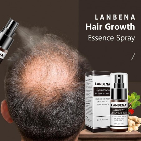 Spray, Lanbena, Growth Essence, against Hair Loss, 100% Natural, Treatment 1 month (1 bottle 20ml)