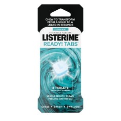 Set of 8x Chewable Tablets, Listerine, Ready Tabs, against Halitosis and Bad Breath, Sugar Free, Alcohol Free