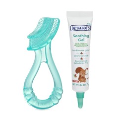 Set Gel Dentar si Jucarie Dentitie, Nuby, Dr. Talbot's, pentru Calmarea Durerilor Gingivale ale Bebelusilor, Natural, 15g
