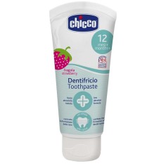 Pasta de Dinti pentru Copii, Chicco, Fragola, Formula Fara Abraziune, Varsta 12+ Luni, Aroma Capsuni, 50ml