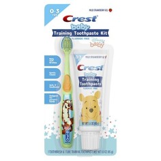 Set Pasta de Dinti si Periuta, Crest, Baby, Training Kit, pentru Obiceiuri Sanatoase de periaj, Bebelusi 0-3 Ani, Verde, 45gr